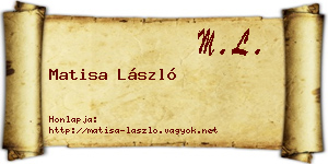 Matisa László névjegykártya
